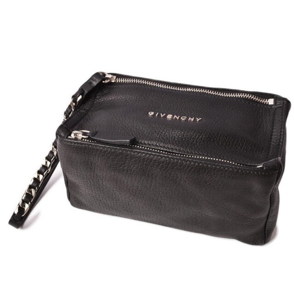 Givenchy Pandora Accessory Pouch Clutch Bag Black Goatskin